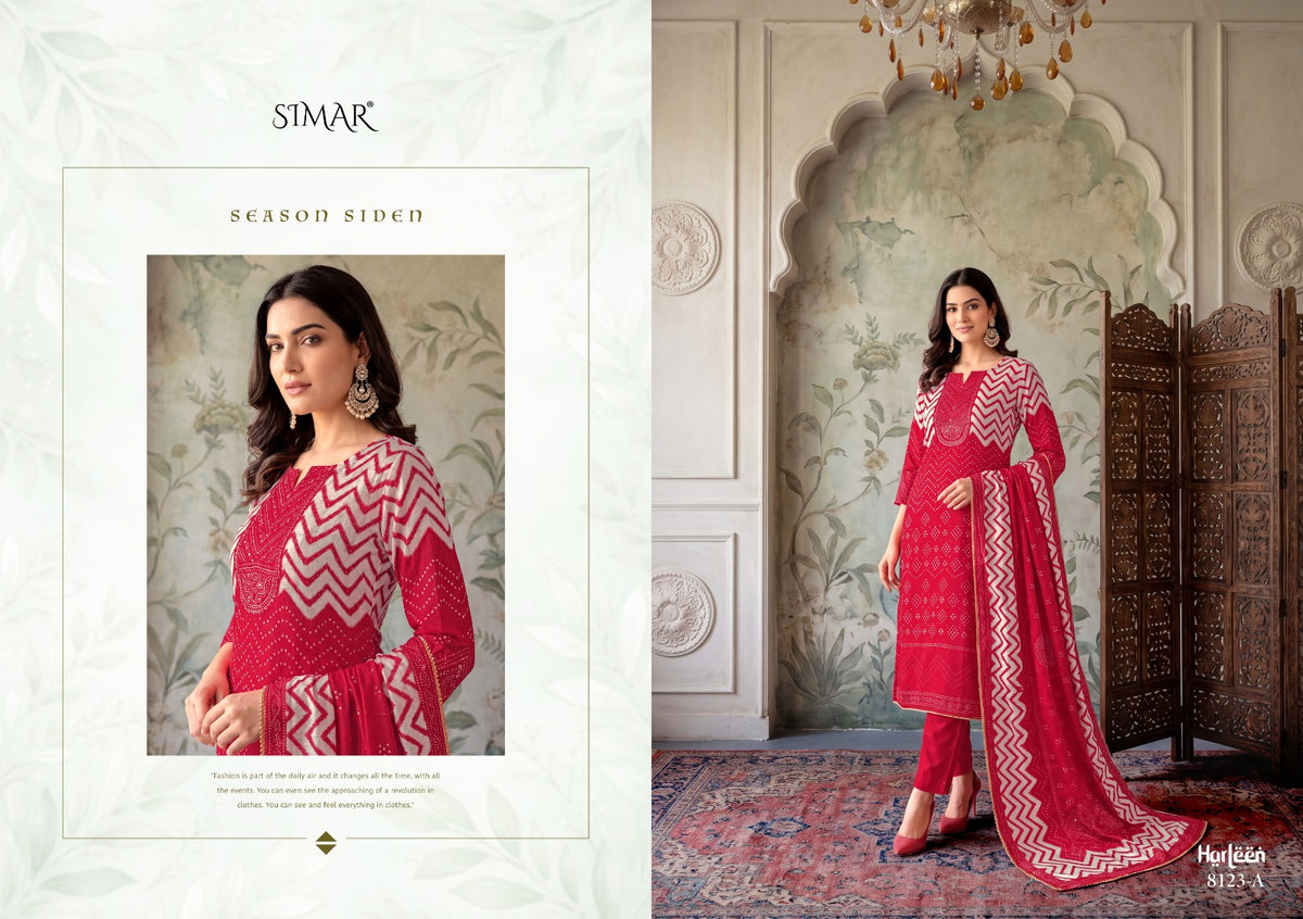 Harleen Simar Viscose Gaji Pant Style Suits Wholesale Price