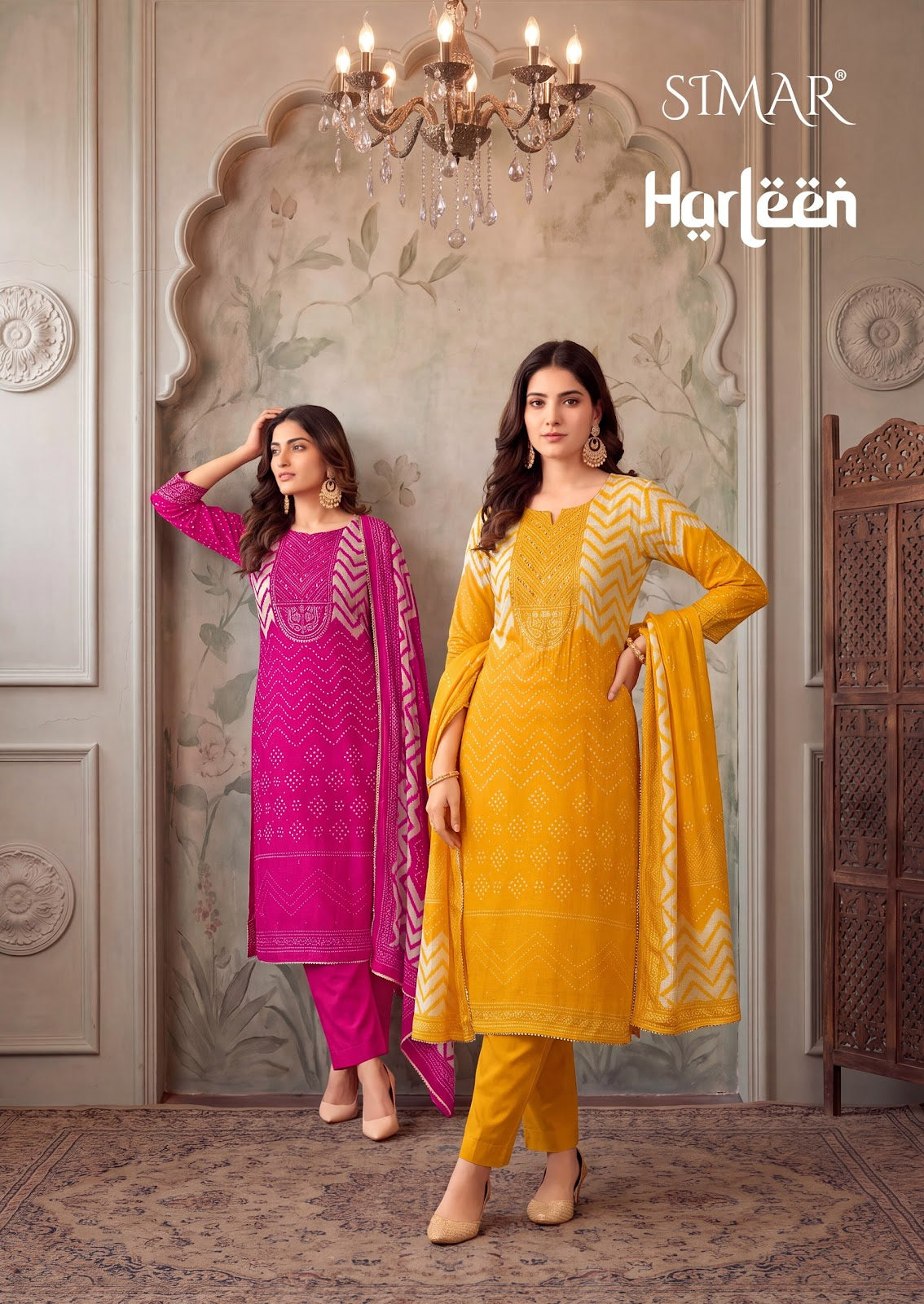 Harleen Simar Viscose Gaji Pant Style Suits Wholesale Price