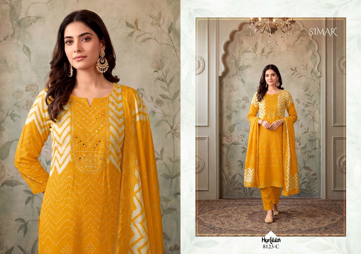 Harleen Simar Viscose Gaji Pant Style Suits Wholesale Price