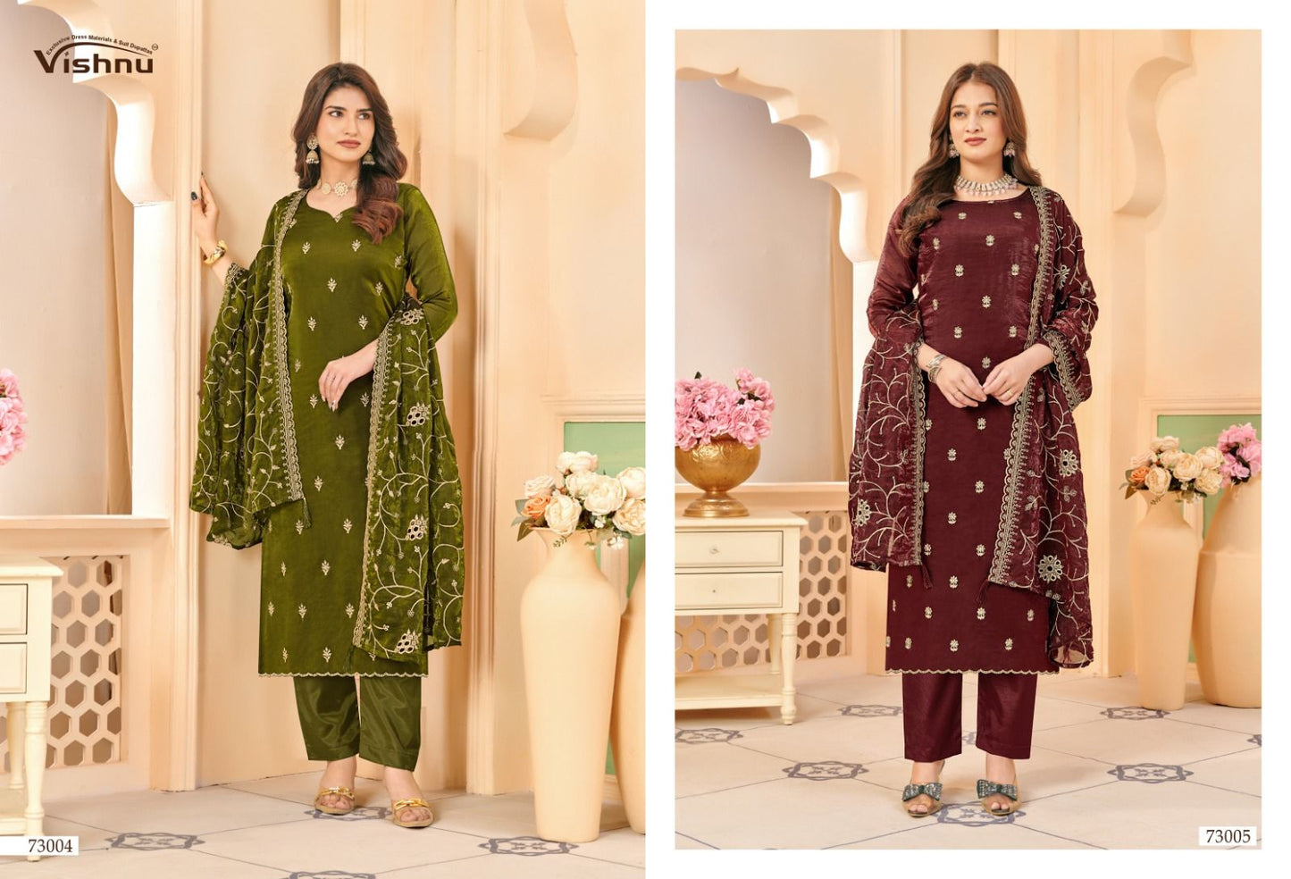 Harleen Vishnu Impex Frendy Pant Style Suits Manufacturer Gujarat