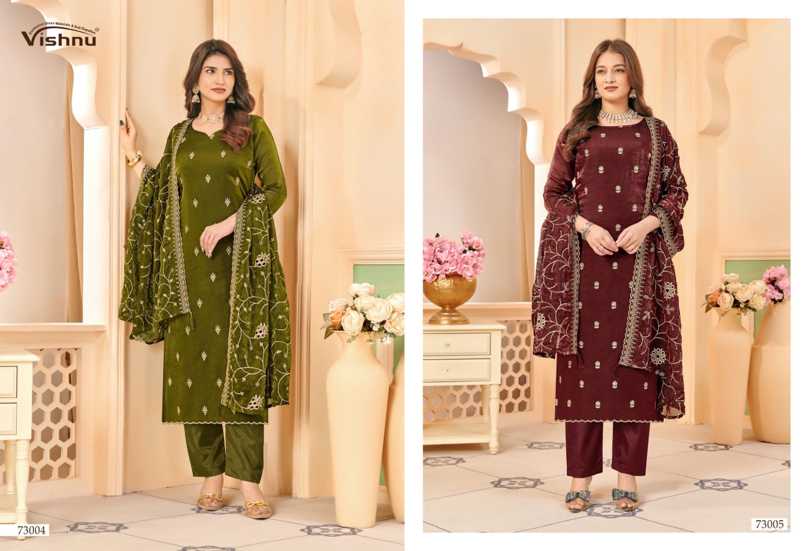 Harleen Vishnu Impex Frendy Pant Style Suits Manufacturer Gujarat