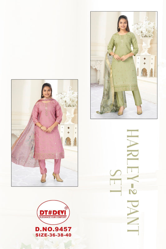 Harley 2 D No 9457 Dt Devi Roman Girls Readymade Pant Suits Wholesale Price