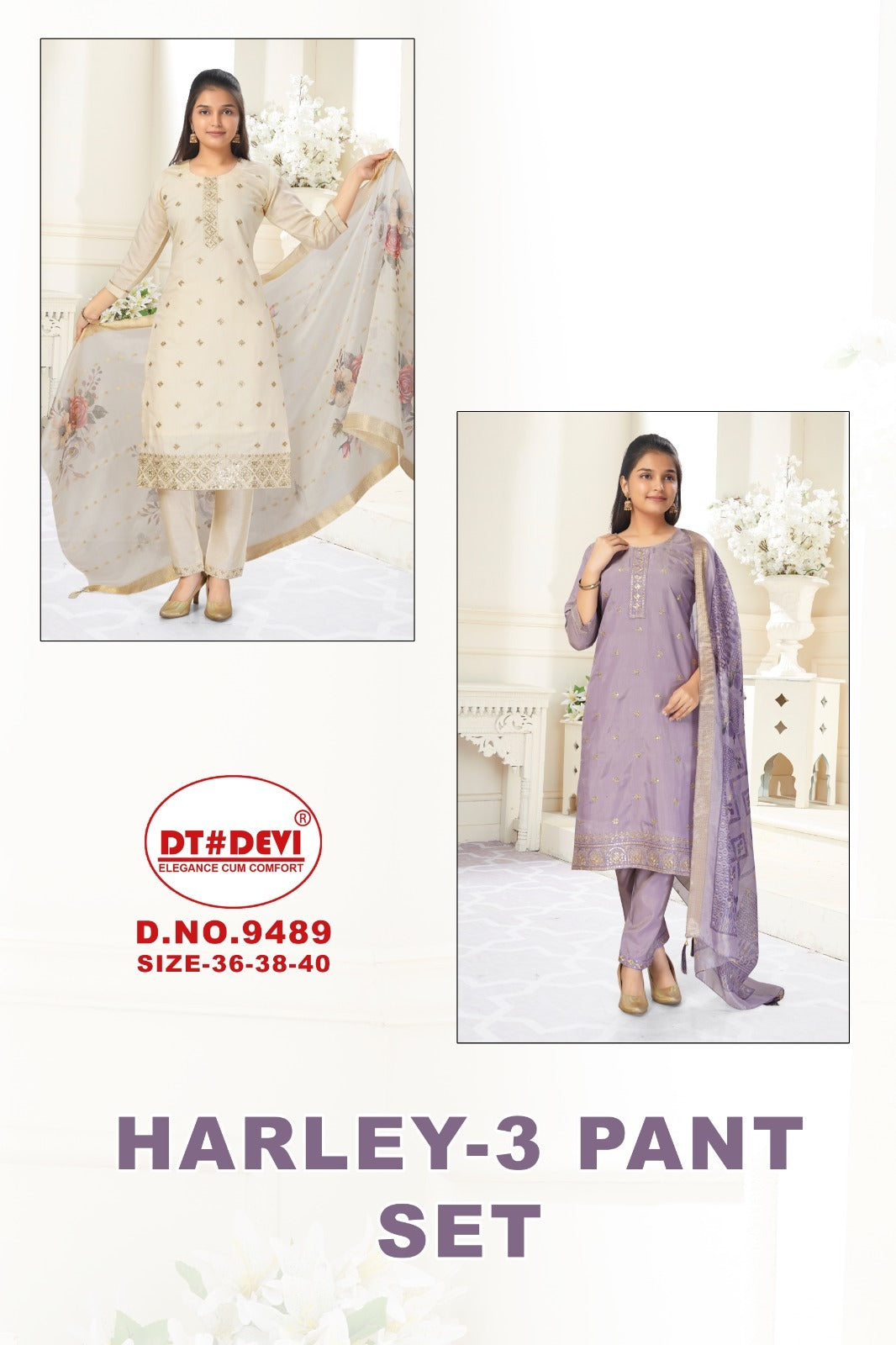 Harley 3 D No 9489 Dt Devi Roman Girls Readymade Pant Suits Manufacturer Gujarat