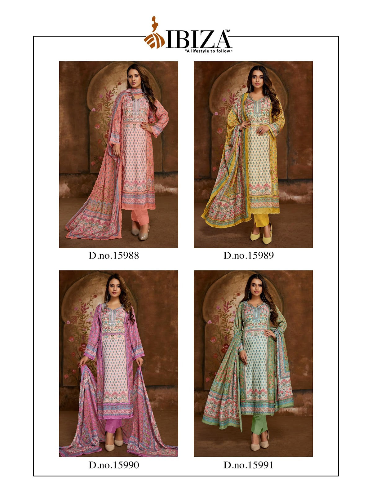 Harlins Ibiza Pure Bemberg Muslin Karachi Salwar Suits Wholesaler Ahmedabad