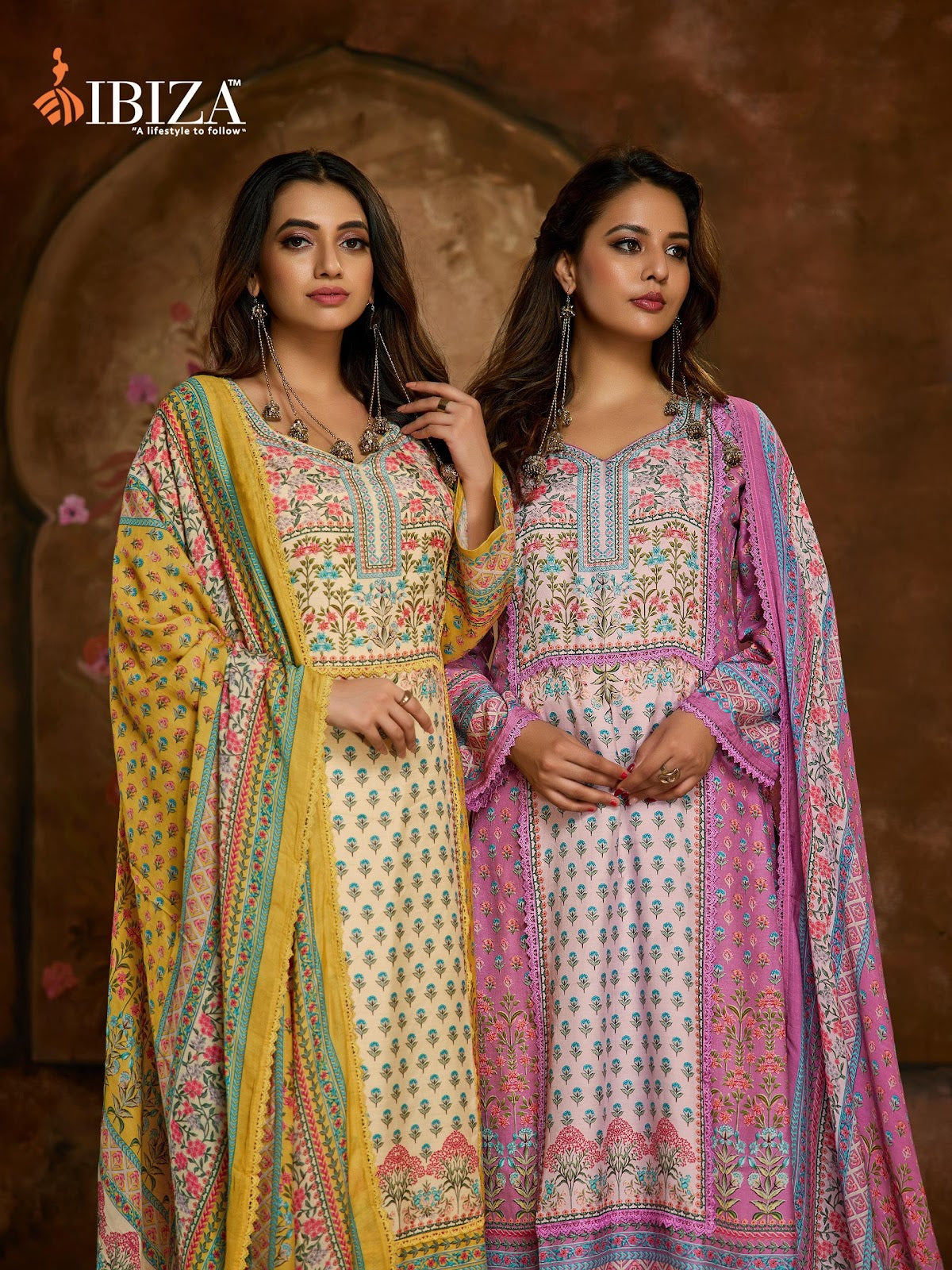 Harlins Ibiza Pure Bemberg Muslin Karachi Salwar Suits Wholesaler Ahmedabad
