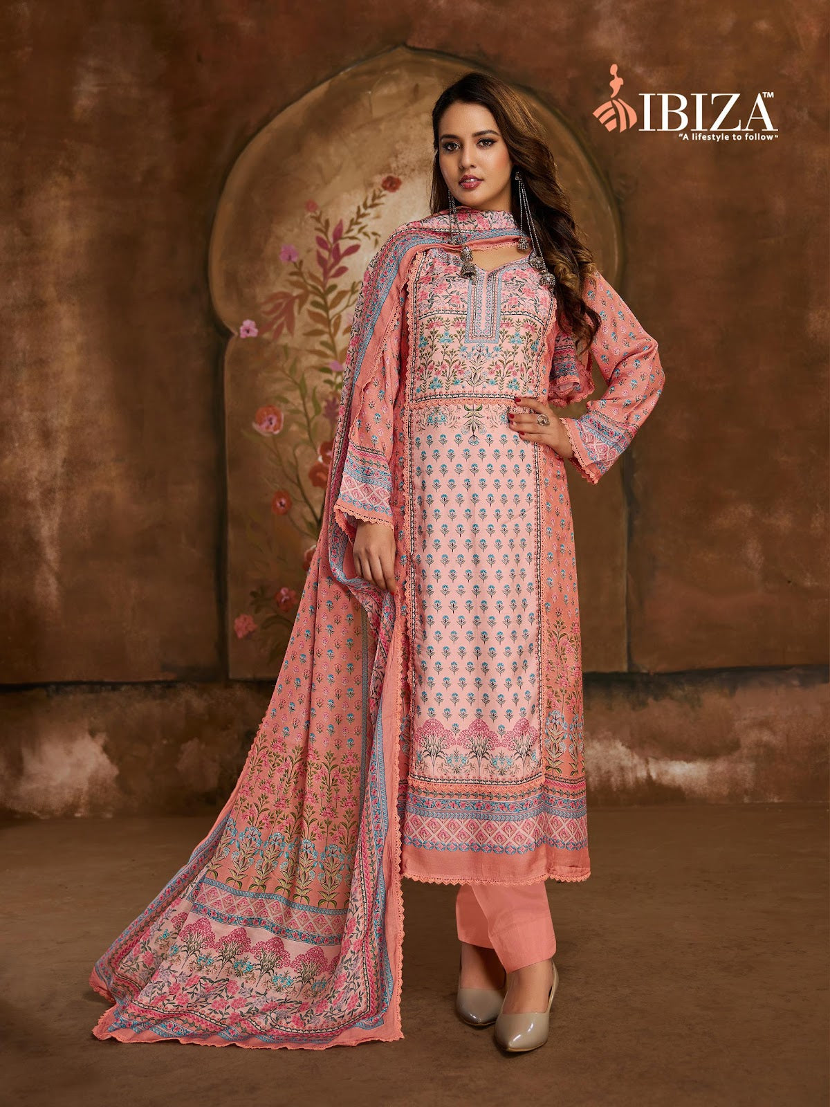 Harlins Ibiza Pure Bemberg Muslin Karachi Salwar Suits Wholesaler Ahmedabad