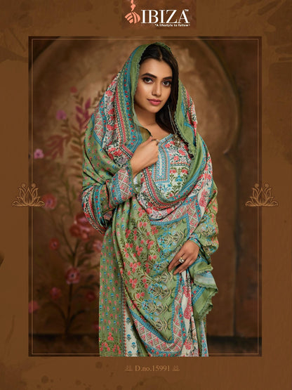 Harlins Ibiza Pure Bemberg Muslin Karachi Salwar Suits Wholesaler Ahmedabad