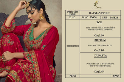 Harman Preet Rakhi Fashion Pure Viscose Pant Style Suits Wholesale Rate