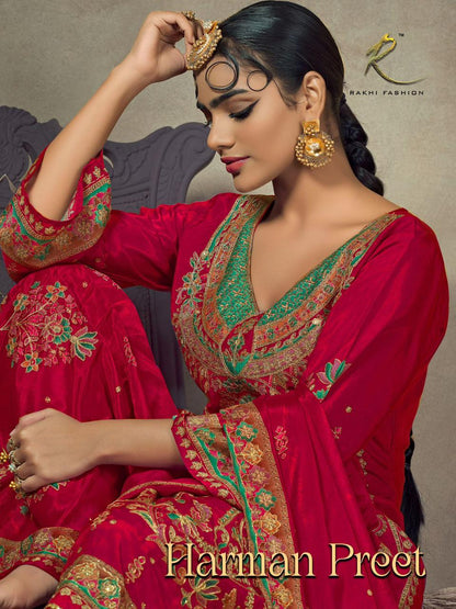 Harman Preet Rakhi Fashion Pure Viscose Pant Style Suits Wholesale Rate