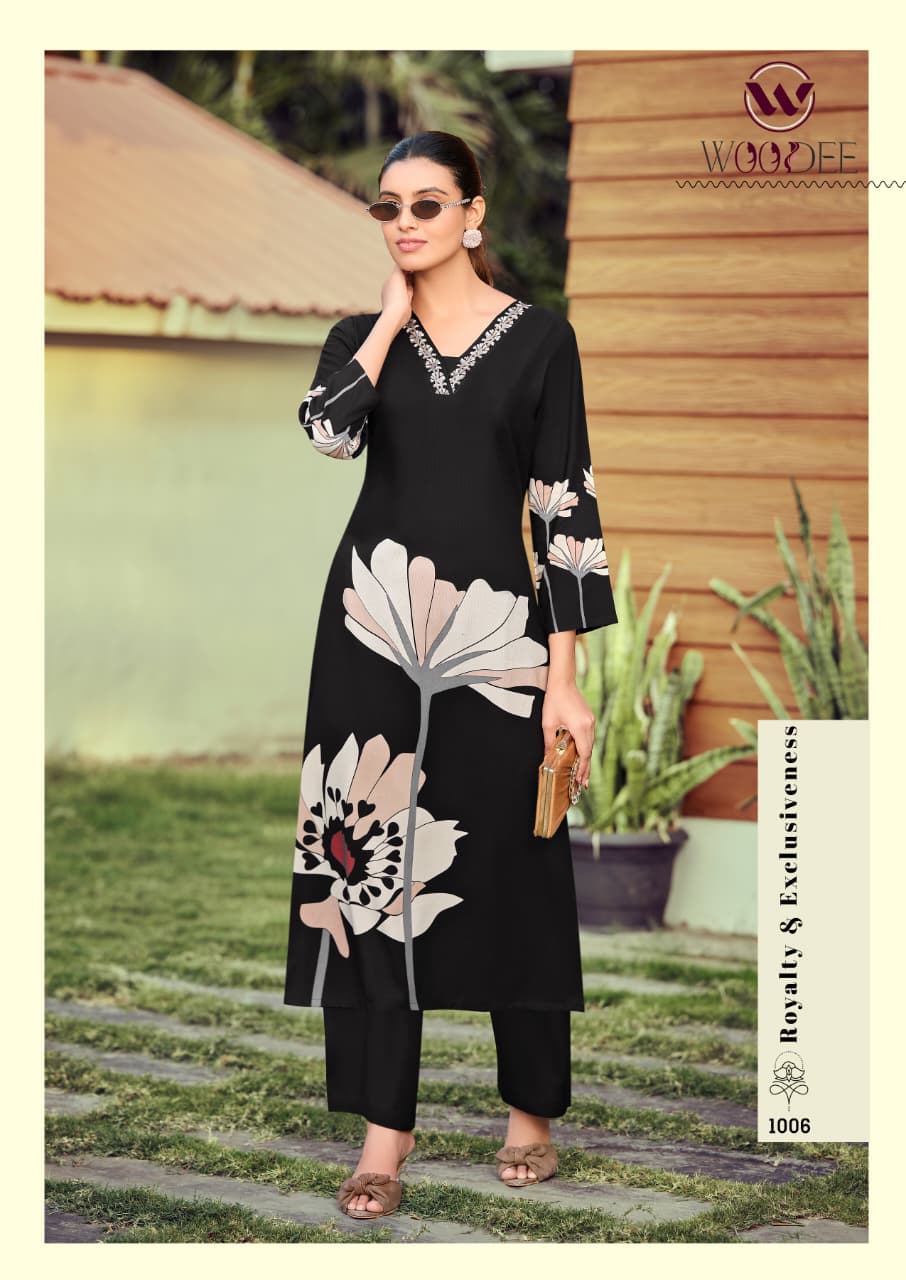 Harmeen Woodee Heavy Rayon Co Ord Set Wholesale Price