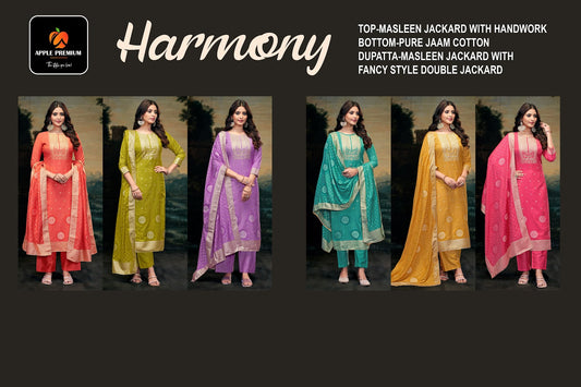 Harmony Apple Premium Muslin Jacquard Pant Style Suits Supplier Ahmedabad
