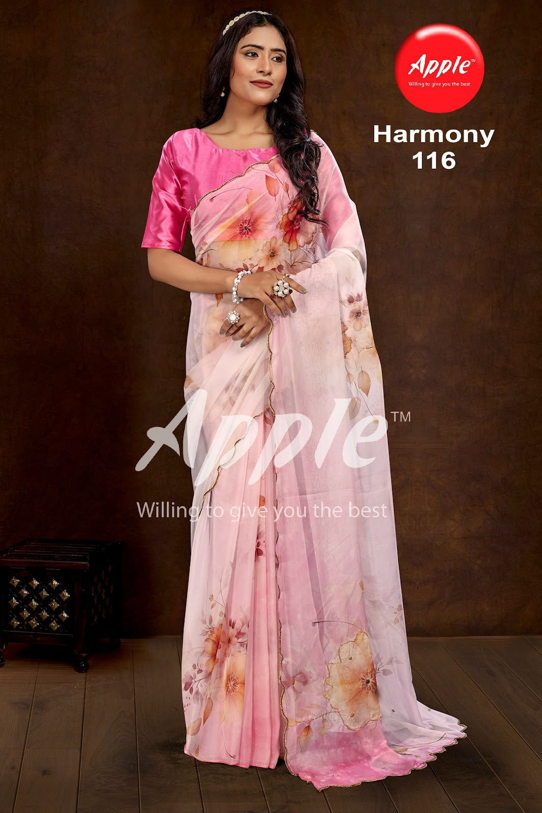 Harmony Apple Organza Sarees Exporter Gujarat