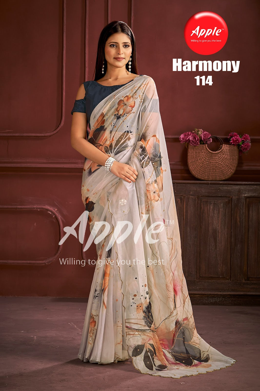 Harmony Apple Organza Sarees Exporter Gujarat