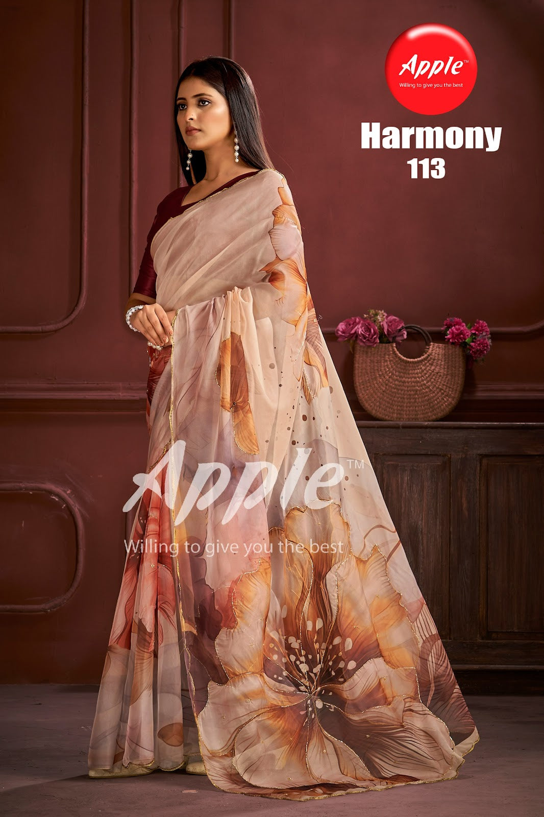 Harmony Apple Organza Sarees Exporter Gujarat