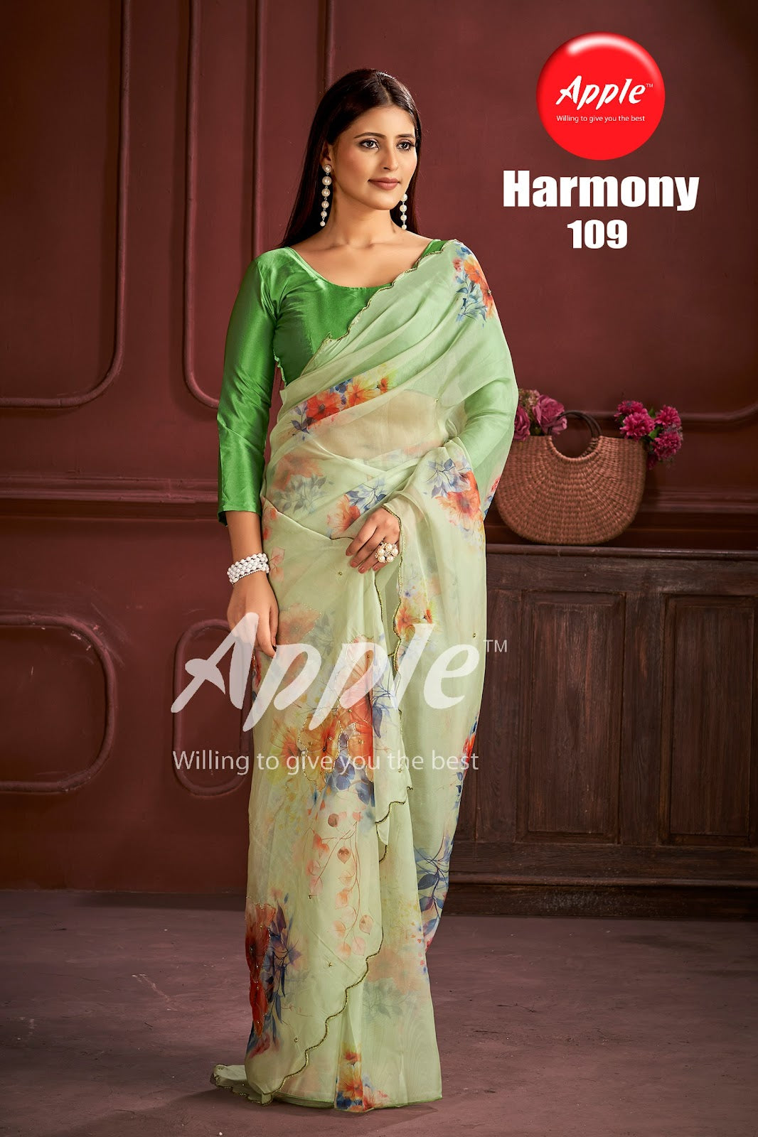 Harmony Apple Organza Sarees Exporter Gujarat