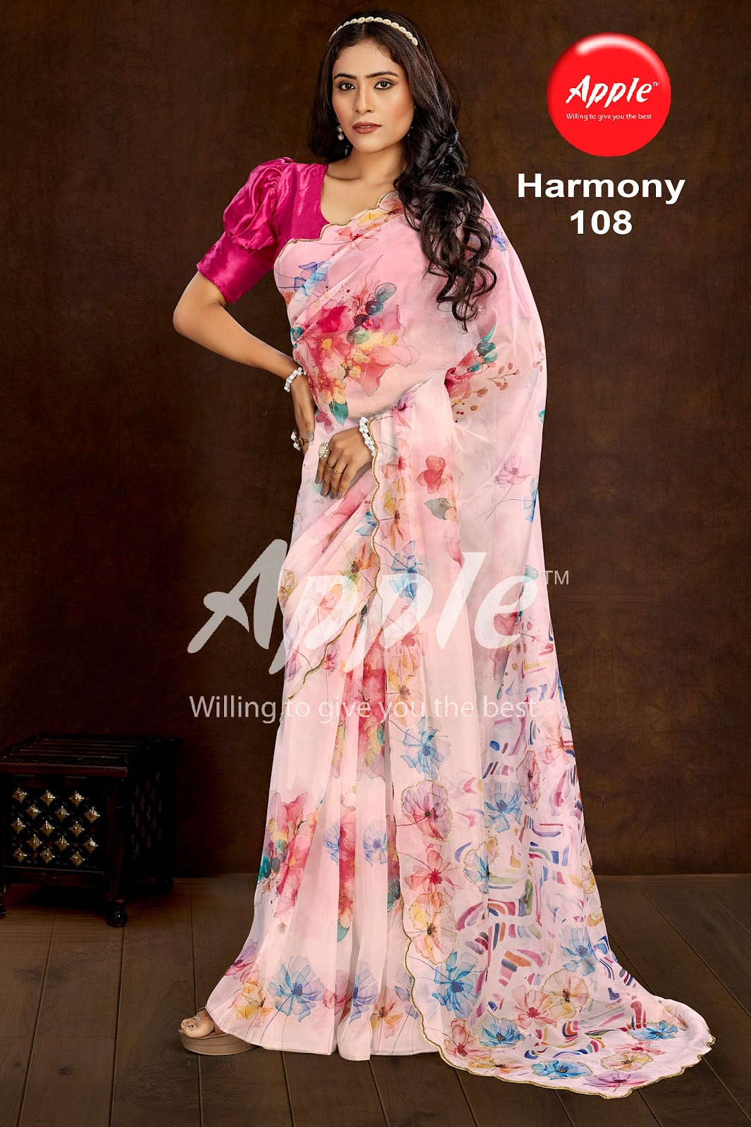 Harmony Apple Organza Sarees Exporter Gujarat