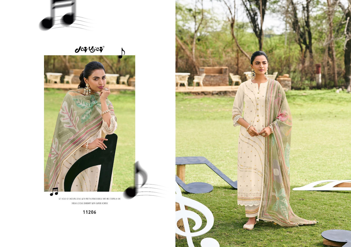Harmony Jay Vijay Mal Chanderi Pant Style Suits Supplier India
