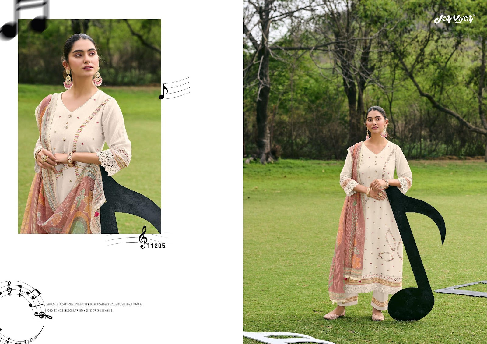 Harmony Jay Vijay Mal Chanderi Pant Style Suits Supplier India