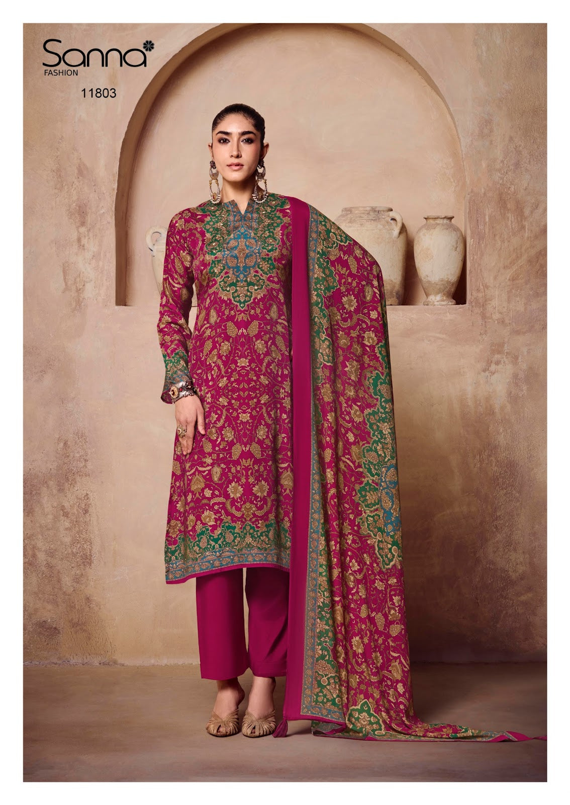Harmony Sanna Fashion Bemberg Muslin Pant Style Suits Wholesaler