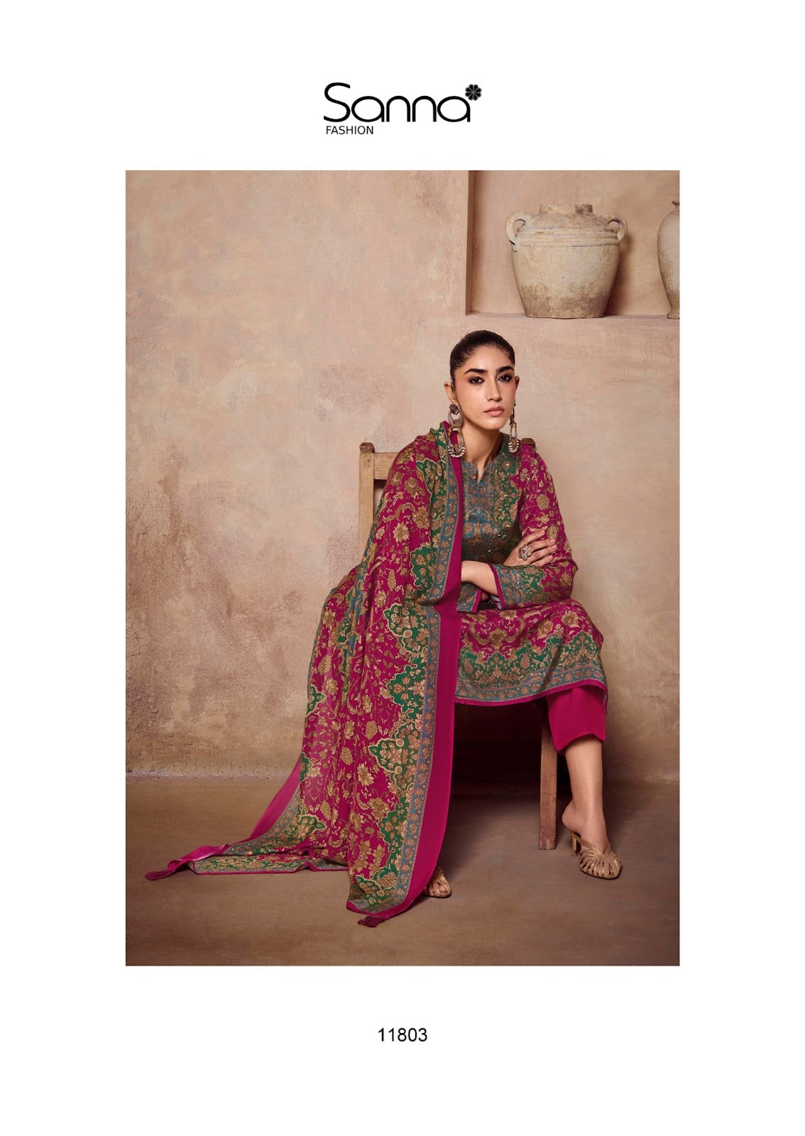 Harmony Sanna Fashion Bemberg Muslin Pant Style Suits Wholesaler