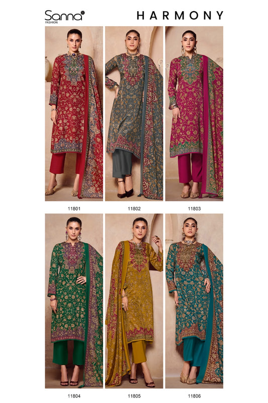 Harmony Sanna Fashion Bemberg Muslin Pant Style Suits Wholesaler