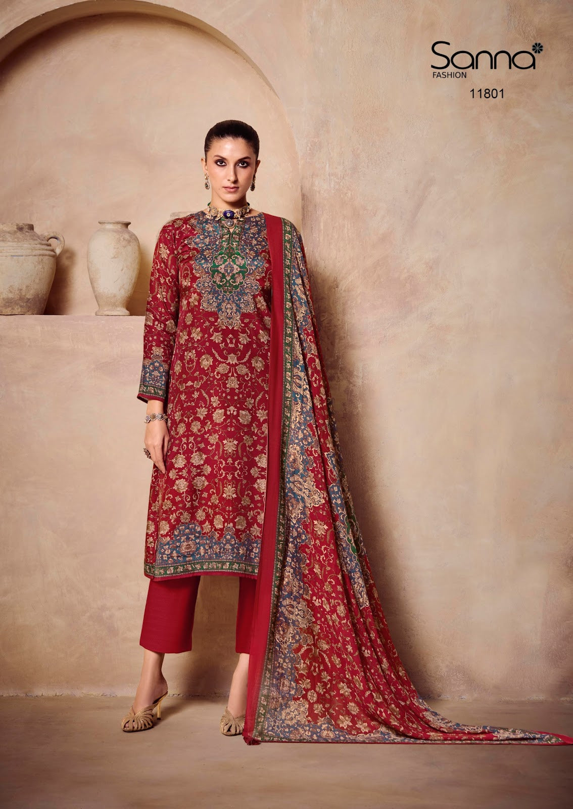 Harmony Sanna Fashion Bemberg Muslin Pant Style Suits Wholesaler