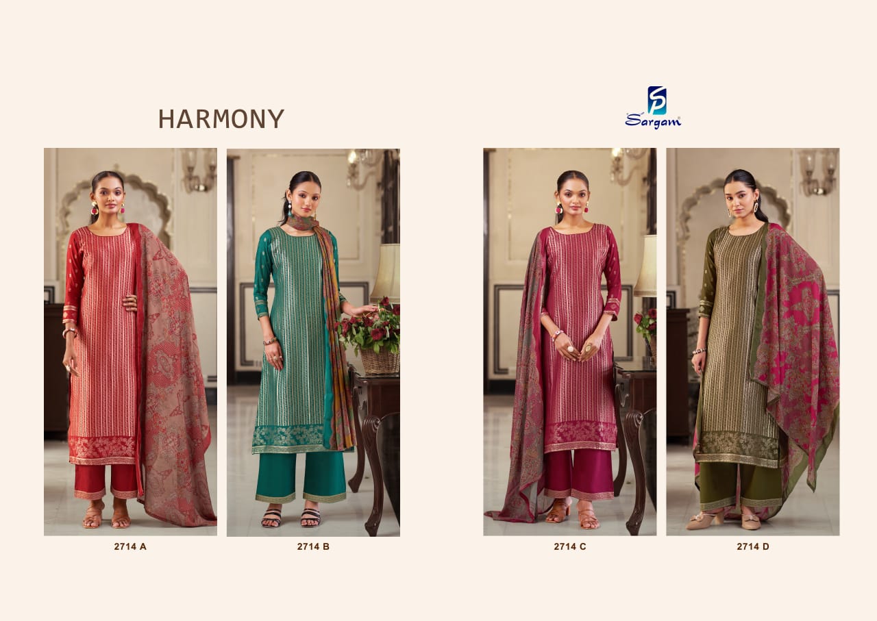 Harmony Sargam Prints Pure Bemberg Pant Style Suits Supplier India