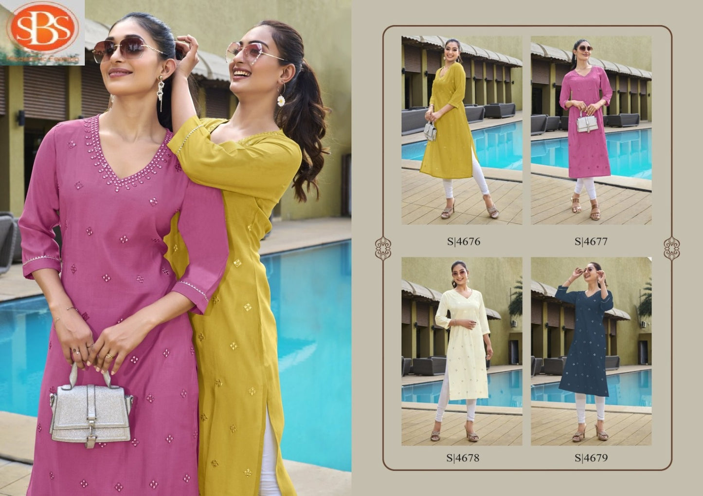 Harmony Sbs Chanderi Straight Cut Kurtis Supplier