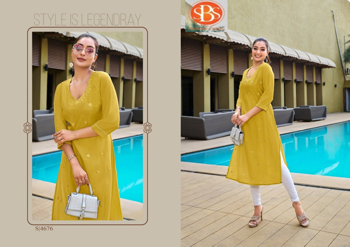Harmony Sbs Chanderi Straight Cut Kurtis Supplier
