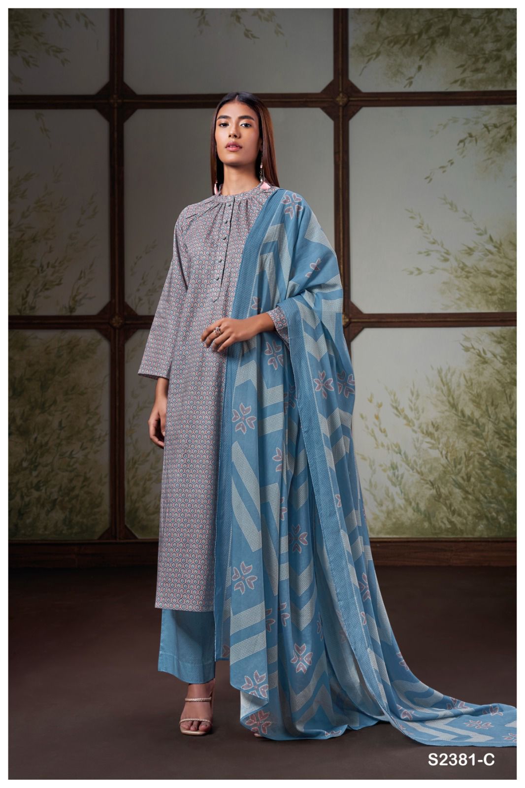 Harriet-2381 Ganga Premium Cotton Plazzo Style Suits