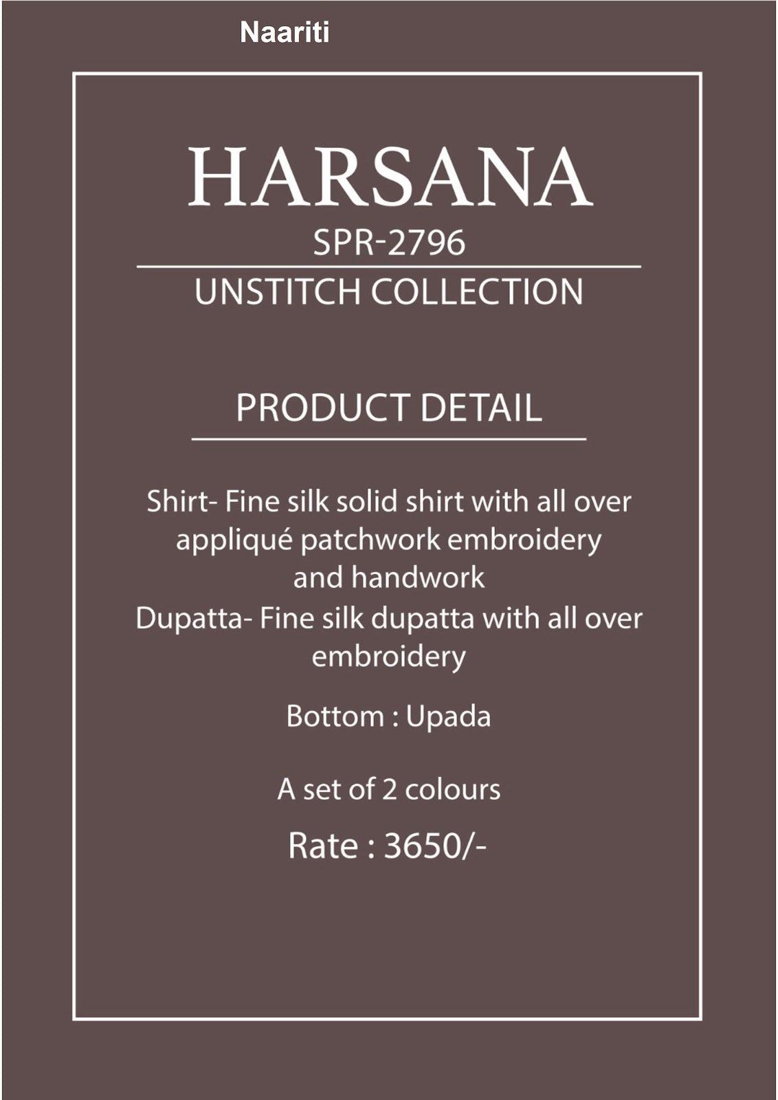 Harsana 2796 Naariti Silk Pant Style Suits Manufacturer Gujarat