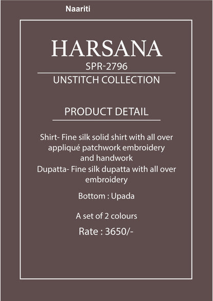 Harsana 2796 Naariti Silk Pant Style Suits Manufacturer Gujarat