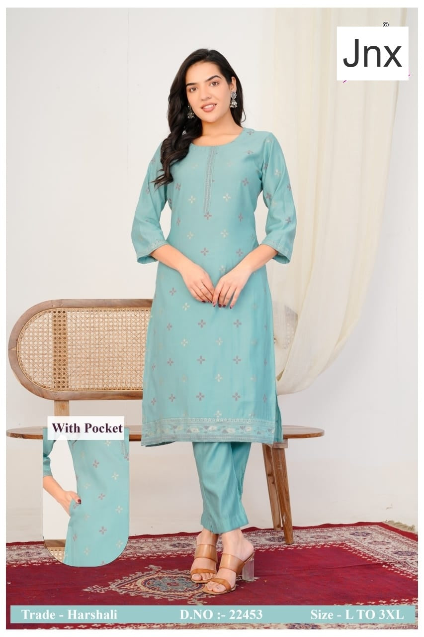 Harshali Jnx Gadwal Kurti Pant Set Supplier