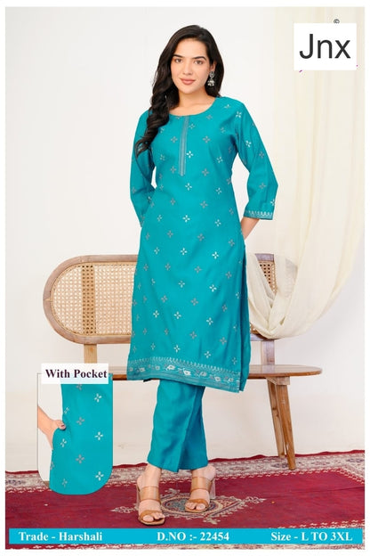 Harshali Jnx Gadwal Kurti Pant Set Supplier
