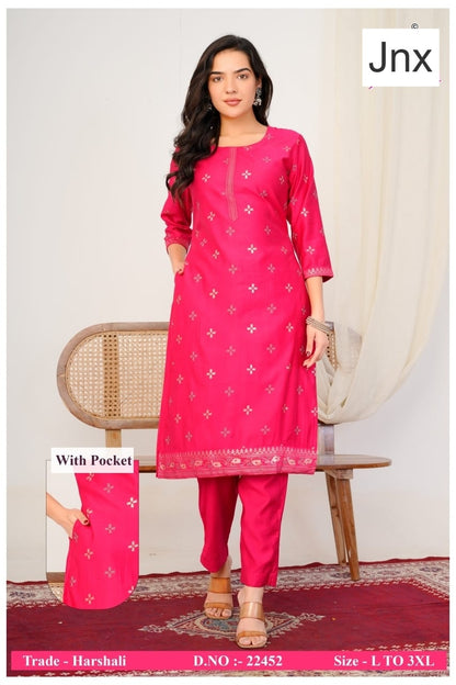 Harshali Jnx Gadwal Kurti Pant Set Supplier