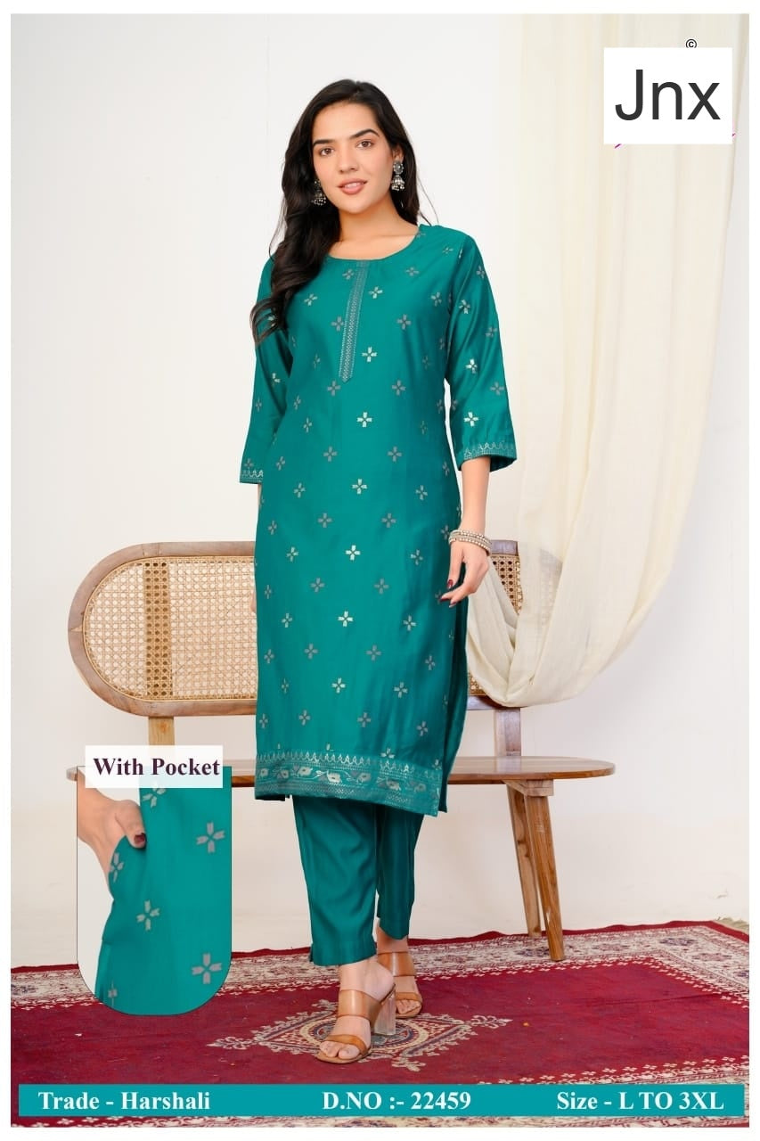 Harshali Jnx Gadwal Kurti Pant Set Supplier