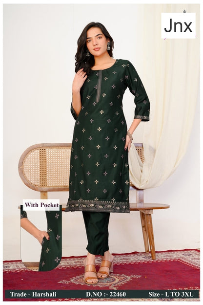 Harshali Jnx Gadwal Kurti Pant Set Supplier