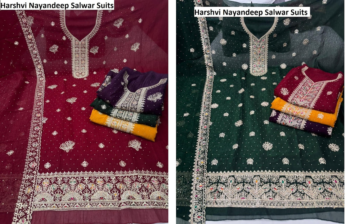 Harshvi Nayandeep Crunchy Silk Salwar Suits Supplier Gujarat