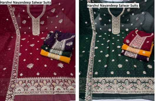 Harshvi Nayandeep Crunchy Silk Salwar Suits Supplier Gujarat