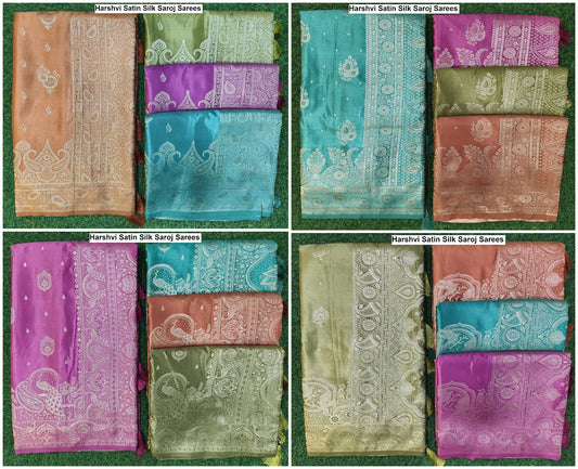 Harshvi Satin Silk Saroj Sarees Wholesale Rate
