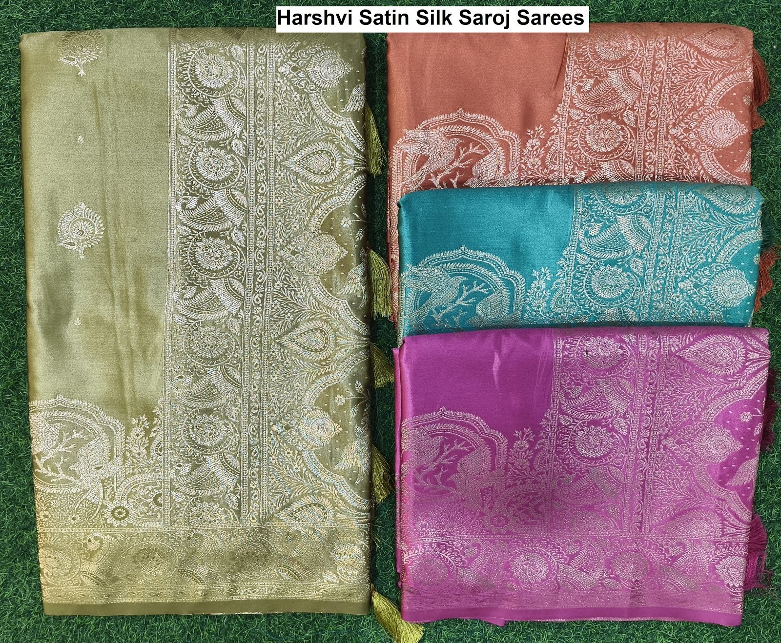 Harshvi Satin Silk Saroj Sarees Wholesale Rate