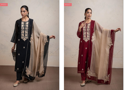 Harumi Naariti Mul Chanderi Pant Style Suits Supplier India
