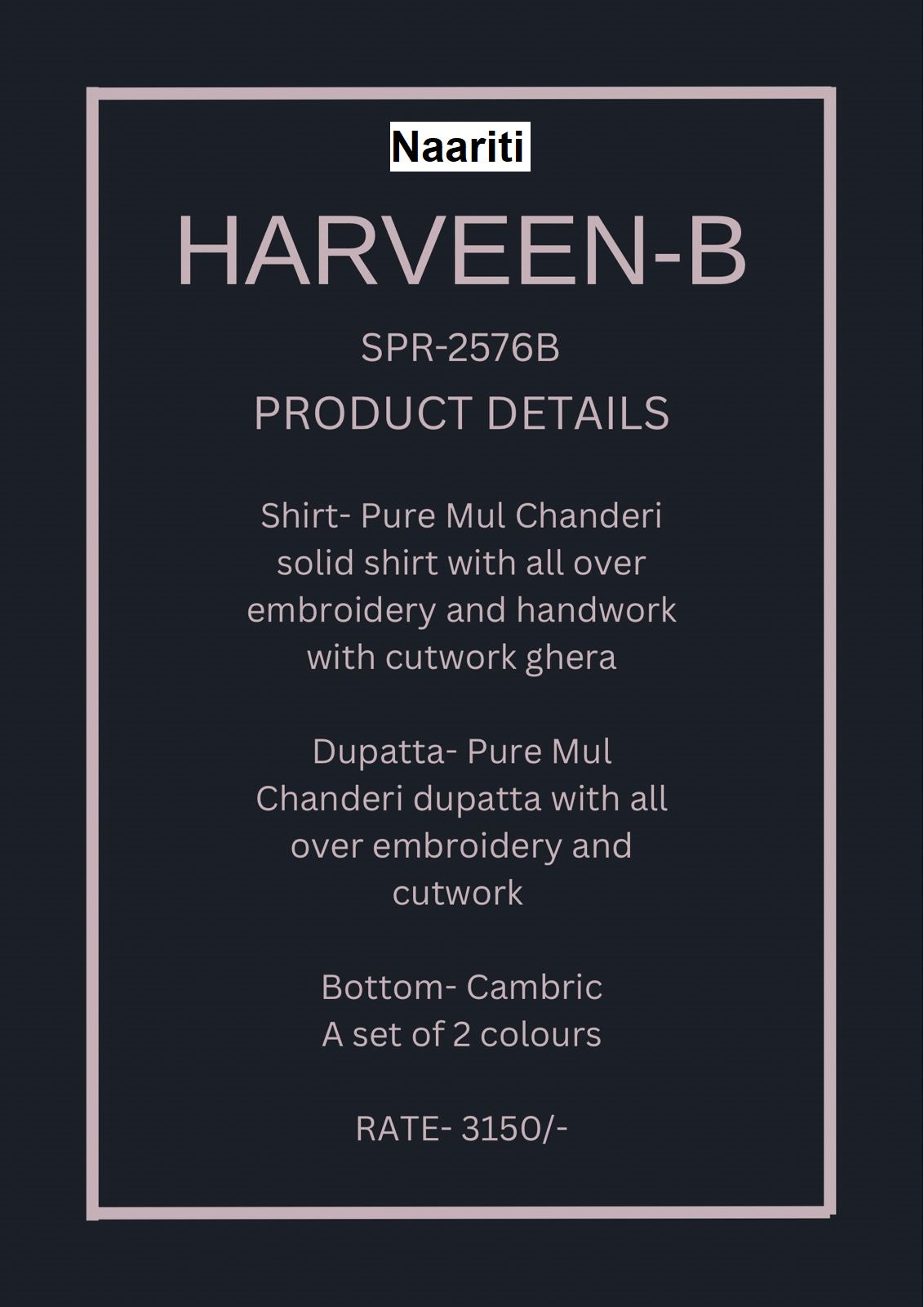 Harveen B Naariti Mul Chanderi Salwar Suits Wholesaler Gujarat