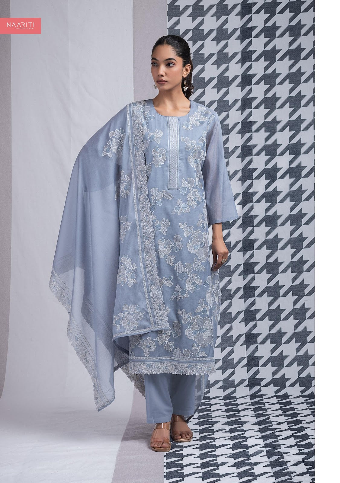 Harveen Naariti Mul Chanderi Pant Style Suits Manufacturer Ahmedabad