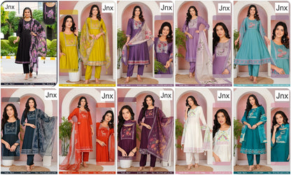 Harvi 2506 Jnx Roman Readymade Anarkali Suits Manufacturer Ahmedabad
