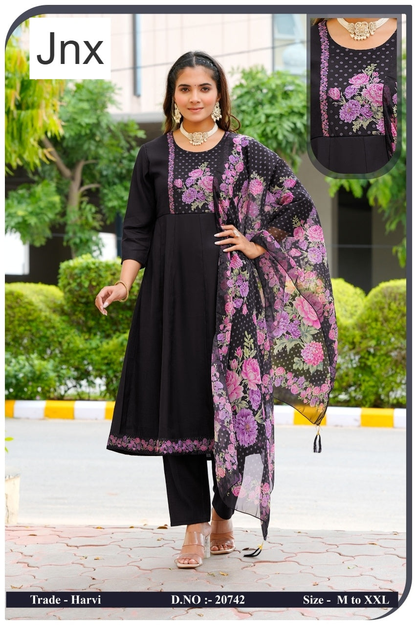 Harvi 2506 Jnx Roman Readymade Anarkali Suits Manufacturer Ahmedabad