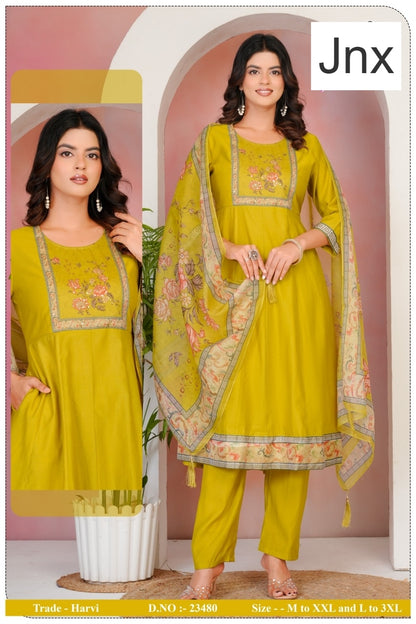 Harvi 2506 Jnx Roman Readymade Anarkali Suits Manufacturer Ahmedabad