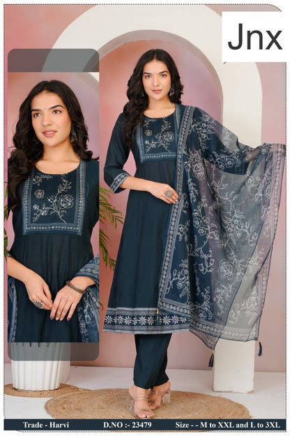 Harvi 2506 Jnx Roman Readymade Anarkali Suits Manufacturer Ahmedabad