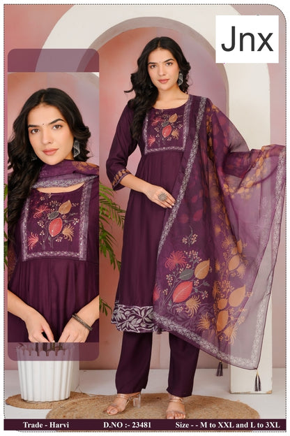 Harvi 2506 Jnx Roman Readymade Anarkali Suits Manufacturer Ahmedabad