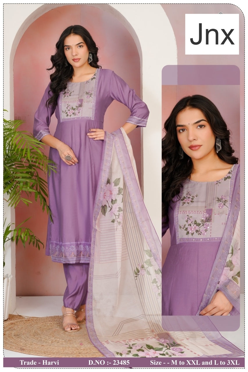 Harvi 2506 Jnx Roman Readymade Anarkali Suits Manufacturer Ahmedabad